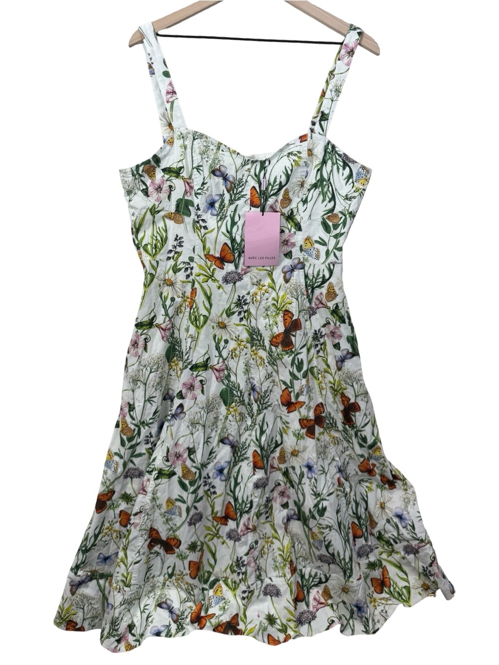 Avec Les Filles A-Line Midi Dress Size 14
Butterfly Print Cottage Feminine NWT - Picture 4 of 15